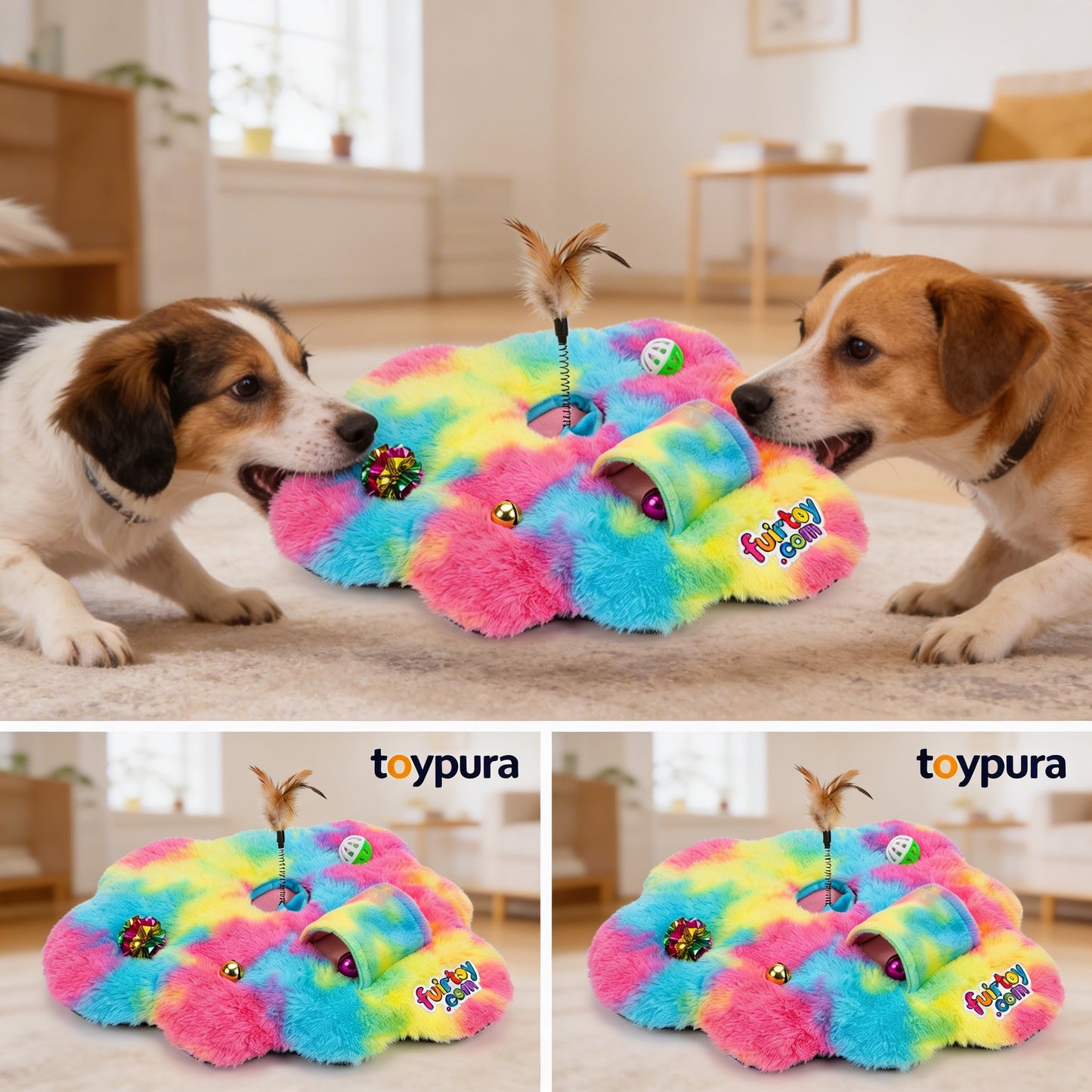 toypura® 3-Level Interactive Dog Puzzle Feeder Toy – Treat Dispenser for Small, Medium, and Large Dogs | Mental Stimulation, Slow Feeding, Boredom Buster, and Enrichment Puzzle for Healthy Play