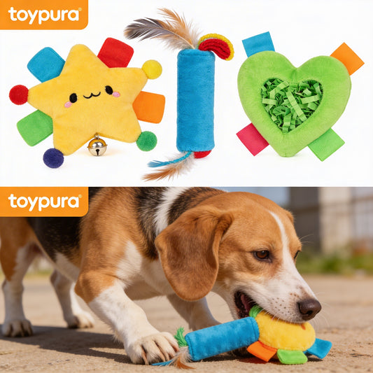 toypura® Interactive Tug & Kick Dog Toy – Premium Playtime for Active Dogs | Durable, Stress-Relieving Toy for Kicking, Wrestling & Chewing